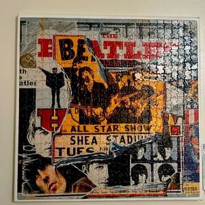 Beatles Completed Puzzle mounted canvas